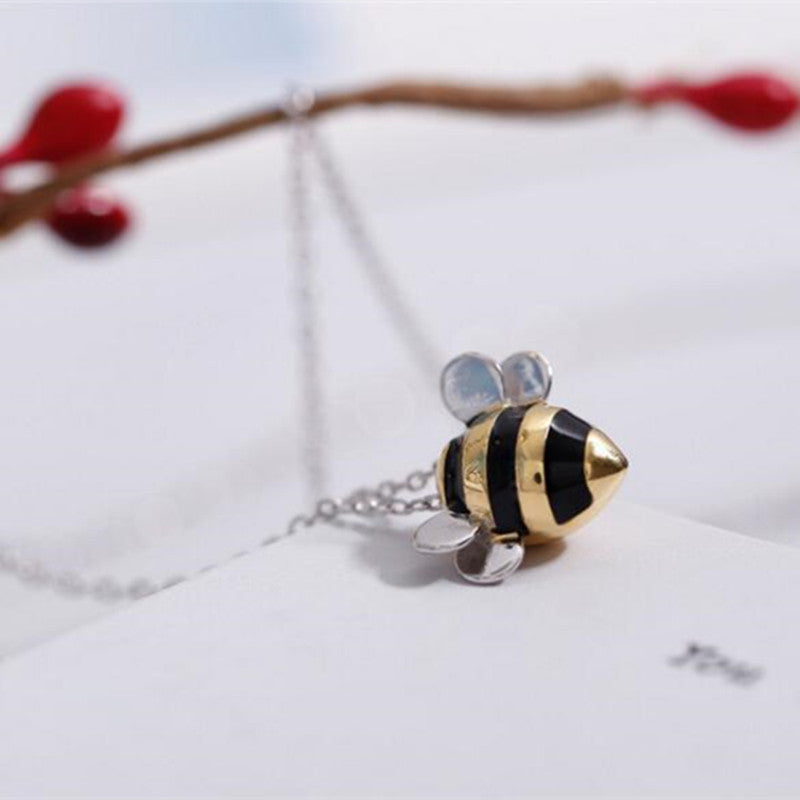 Sterling silver dripping bee earrings and necklace set