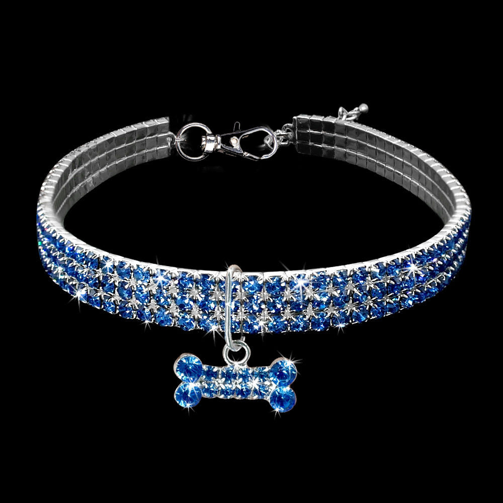 Rhinestone Elastic Pet Necklace