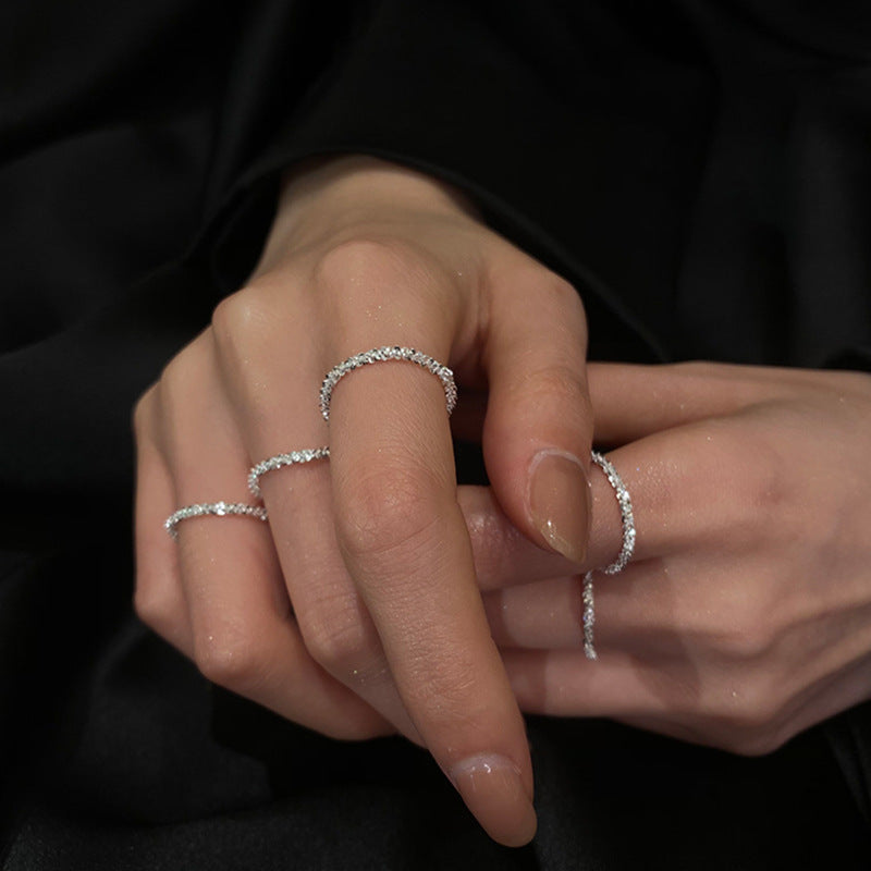 Silver starry ring