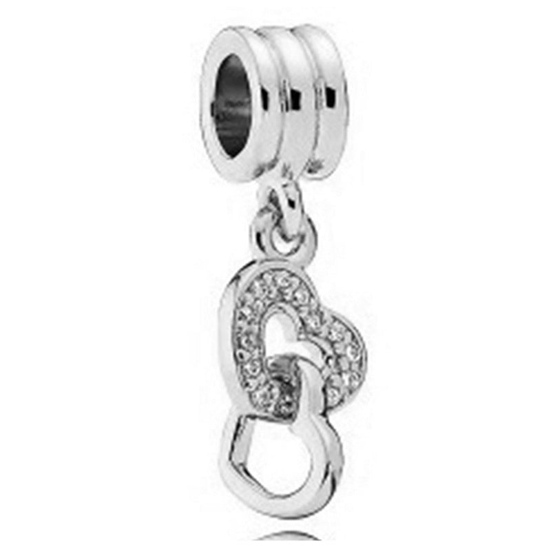 Silver diamond heart pendant