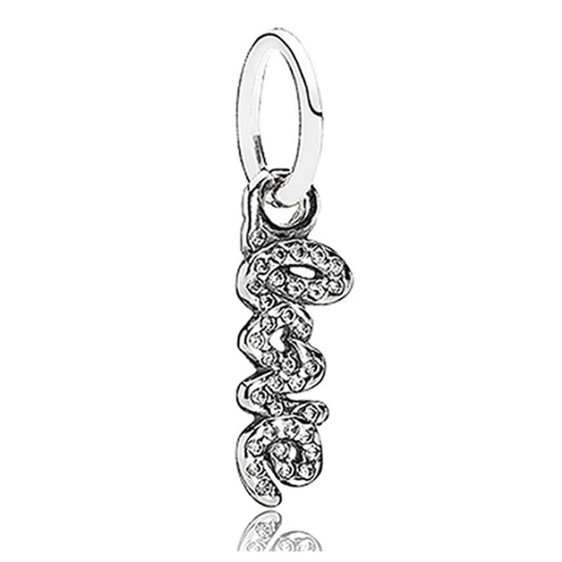 Silver diamond heart pendant