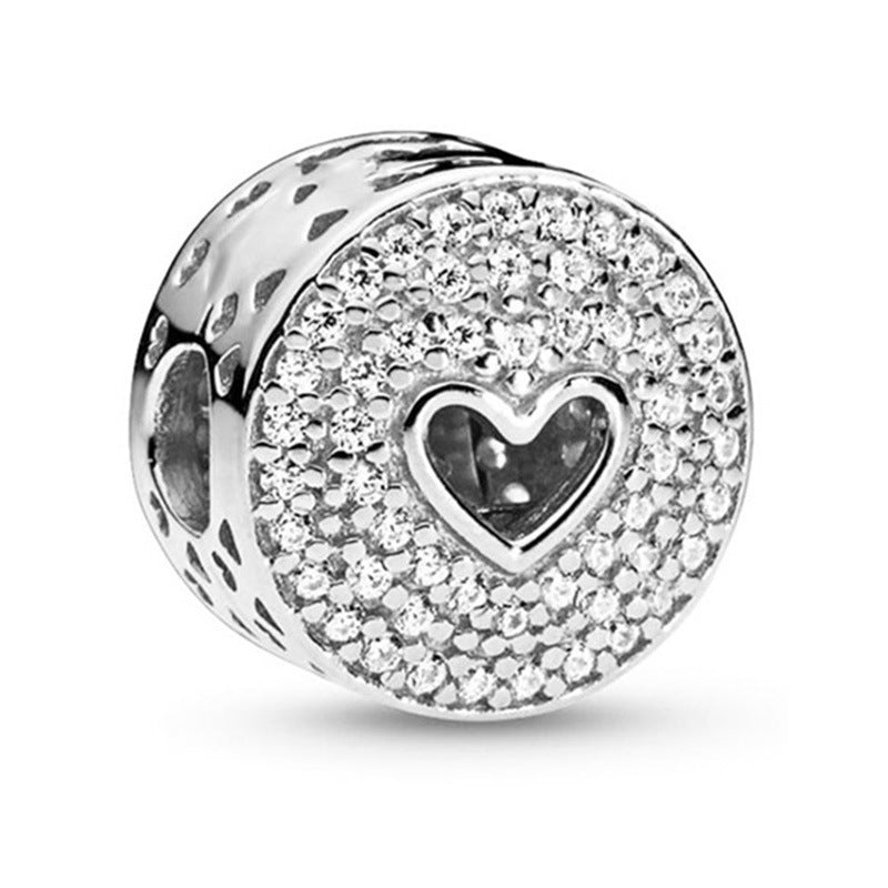 Silver diamond heart pendant