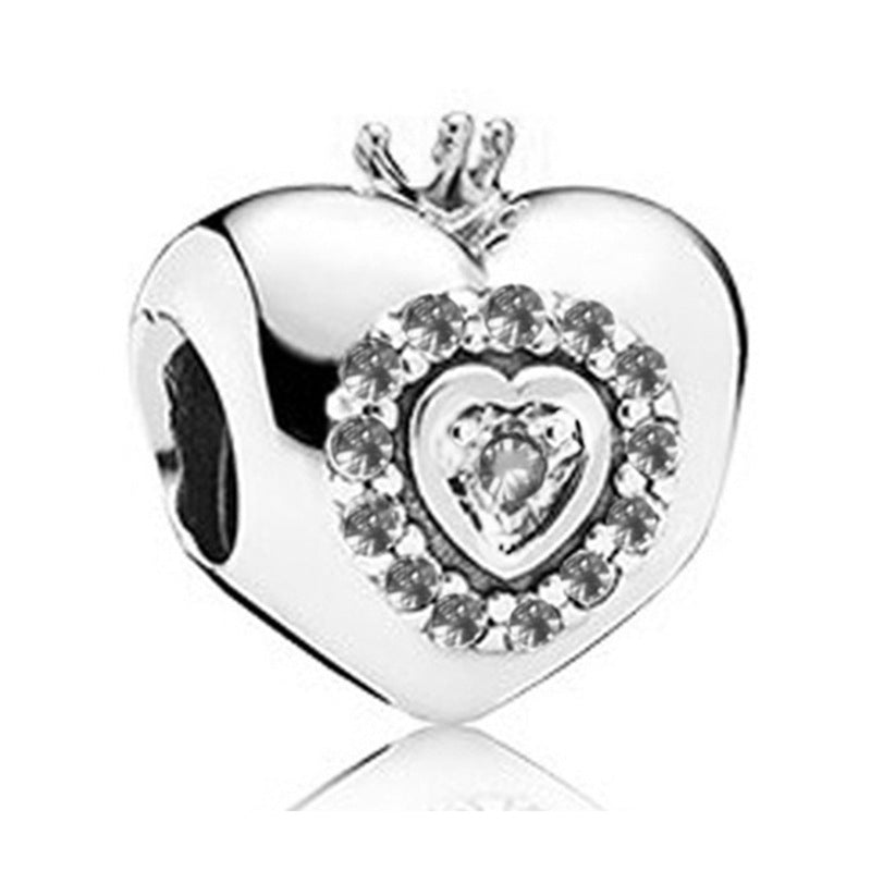 Silver diamond heart pendant