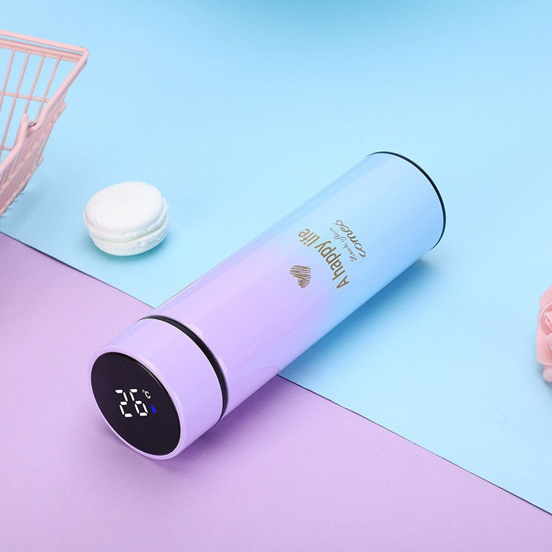 Stainless steel double layer vacuum thermos cup