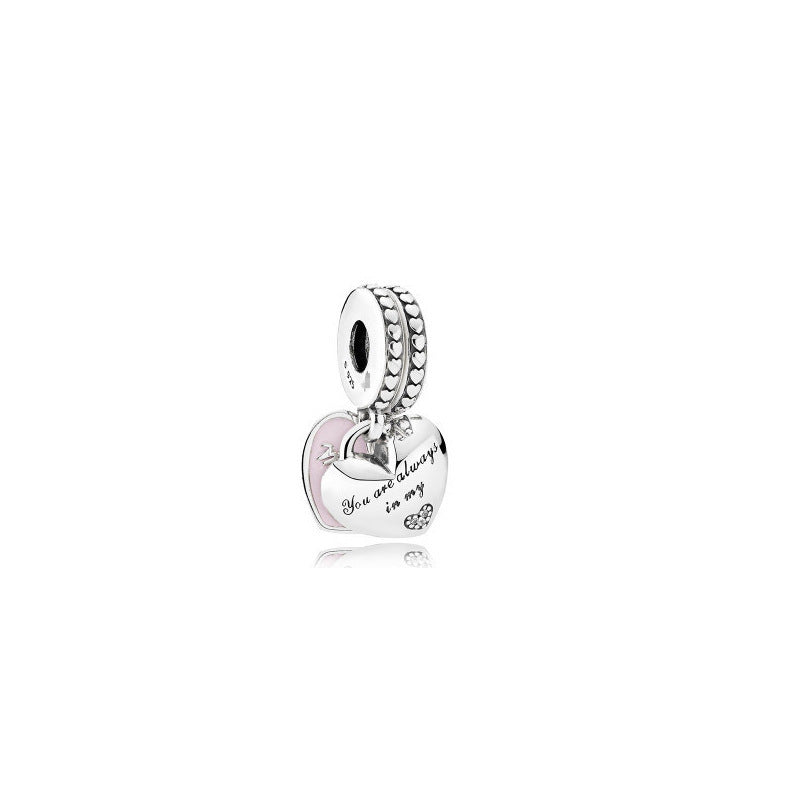 White copper love pink primrose pendant