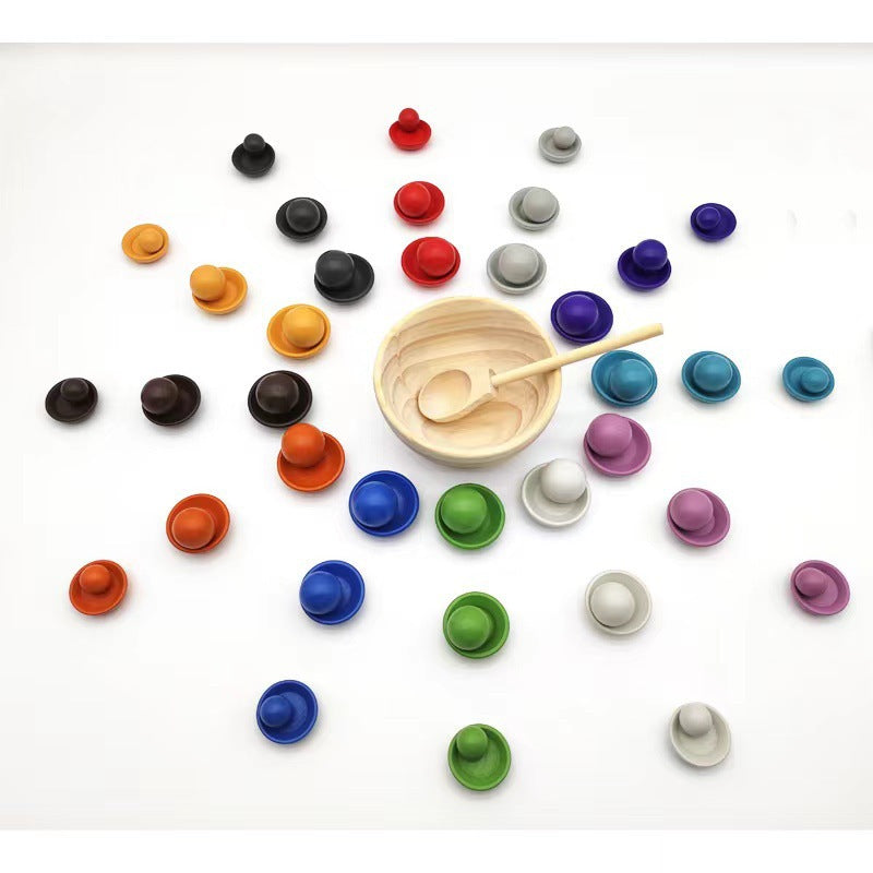 Wooden ball clip bead matching game