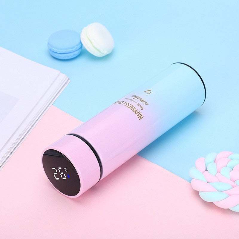 Stainless steel double layer vacuum thermos cup