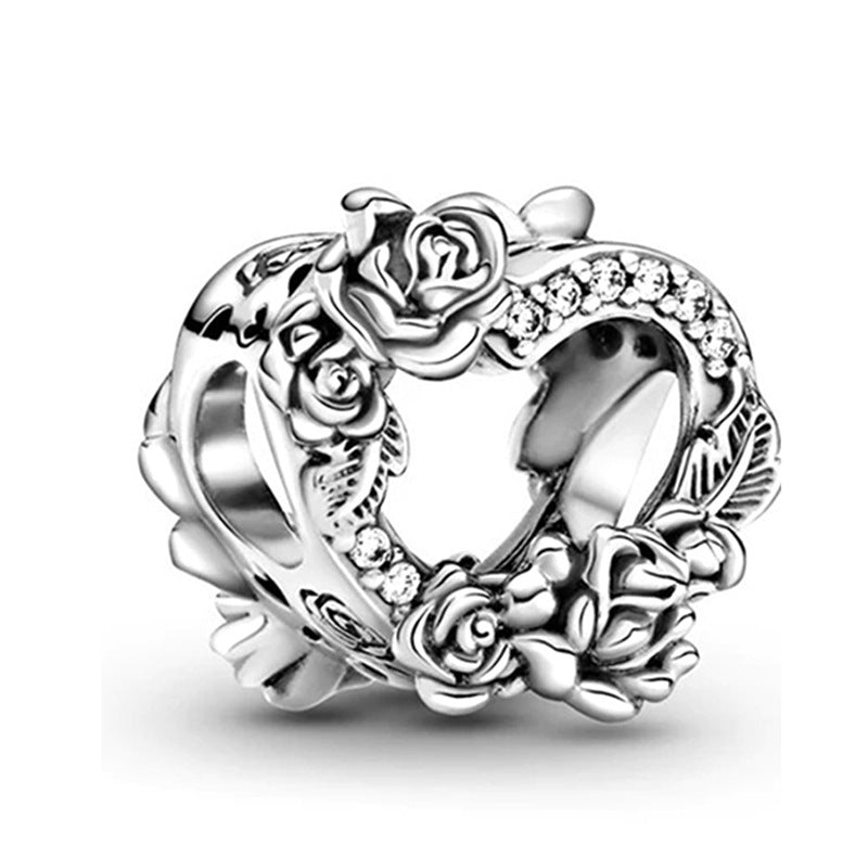 Silver diamond heart pendant