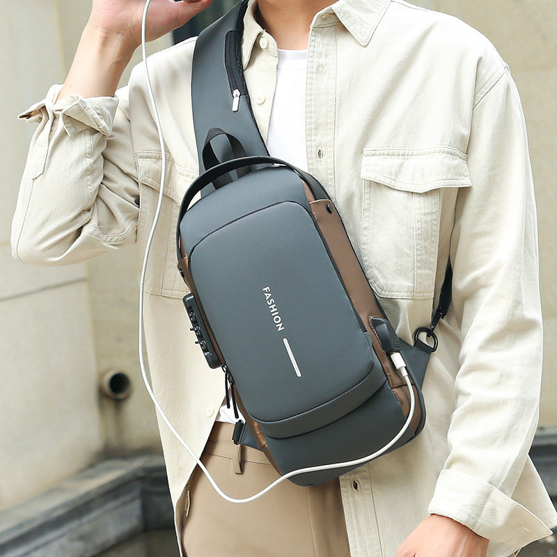 Combination Lock Anti-Theft Men's Chest Bag