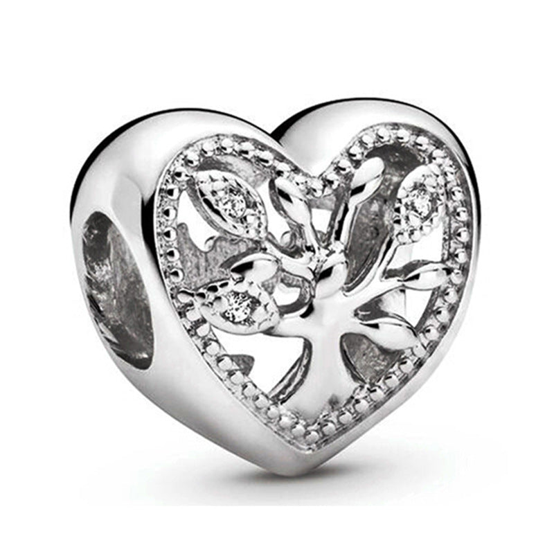 Silver diamond heart pendant