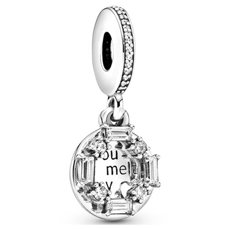 Silver diamond heart pendant