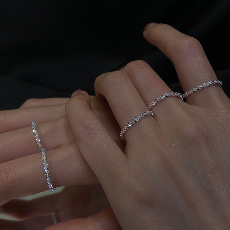 Silver starry ring