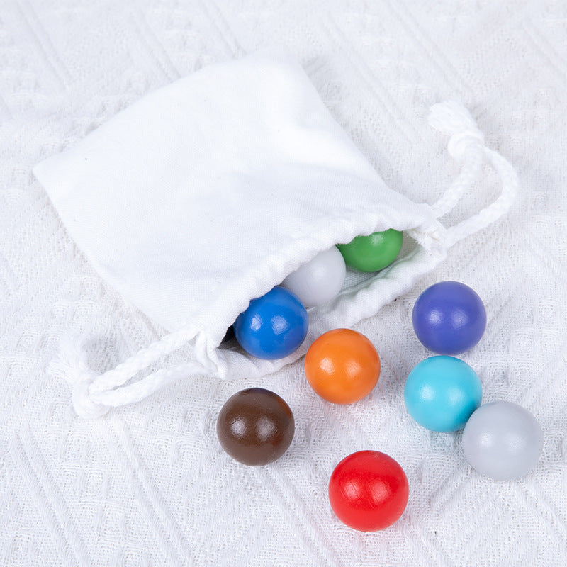 Wooden ball clip bead matching game