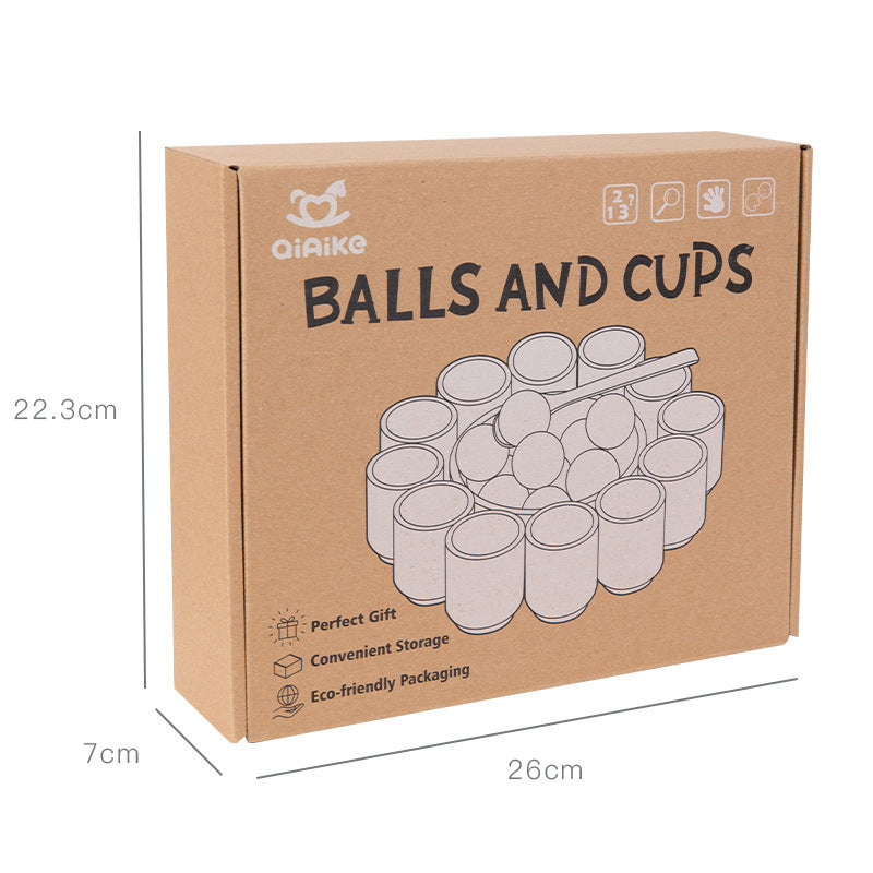 Wooden ball clip bead matching game