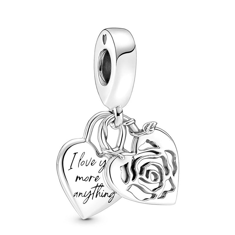 Silver diamond heart pendant