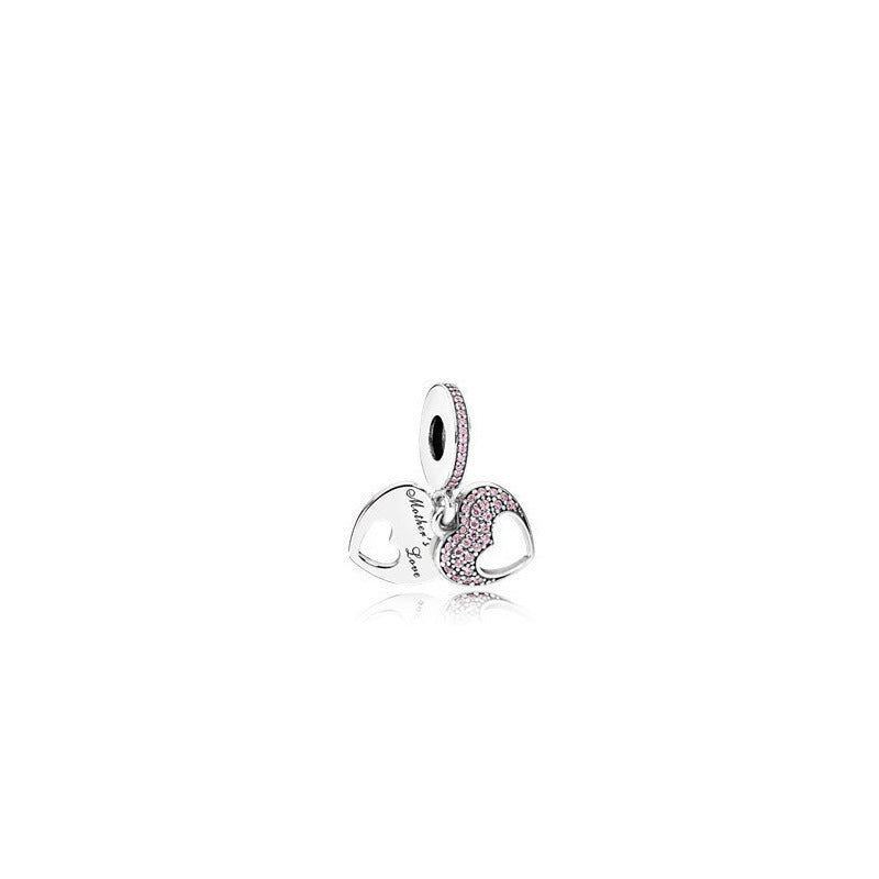 White copper love pink primrose pendant