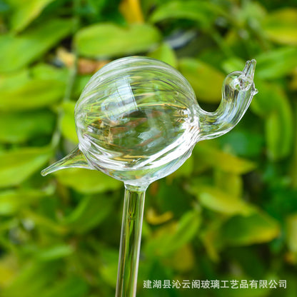 Glass watering device for plant