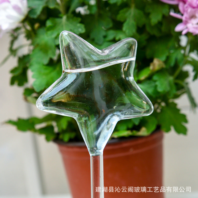 Glass watering device for plant