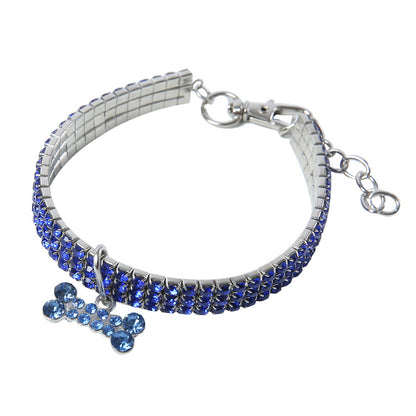 Rhinestone Elastic Pet Necklace