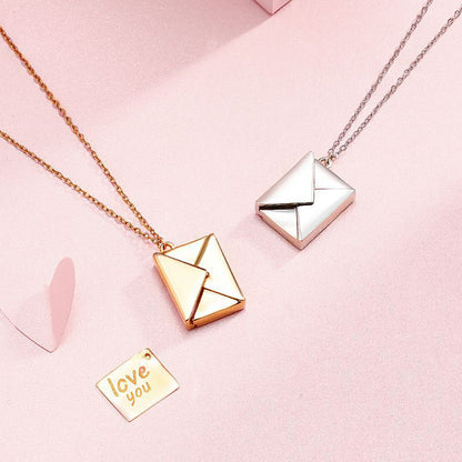 Sterling silver envelope necklace