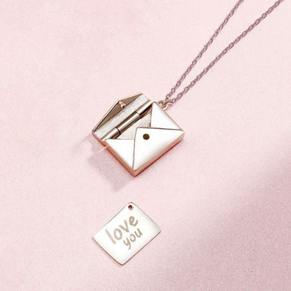Sterling silver envelope necklace