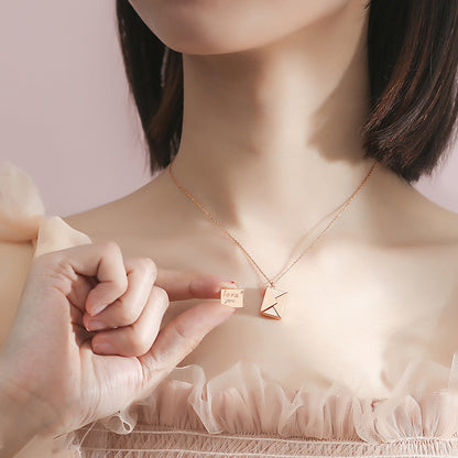 Sterling silver envelope necklace