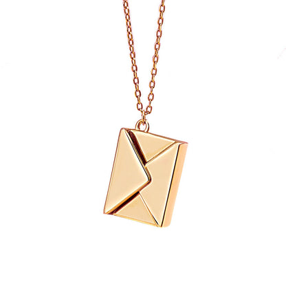Sterling silver envelope necklace