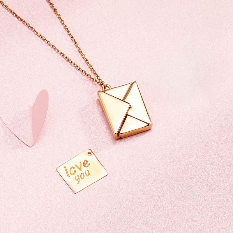 Sterling silver envelope necklace