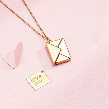 Sterling silver envelope necklace