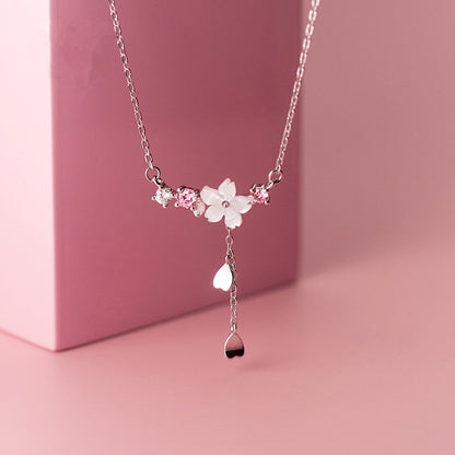 Sterling Silver Shell Flower Necklace