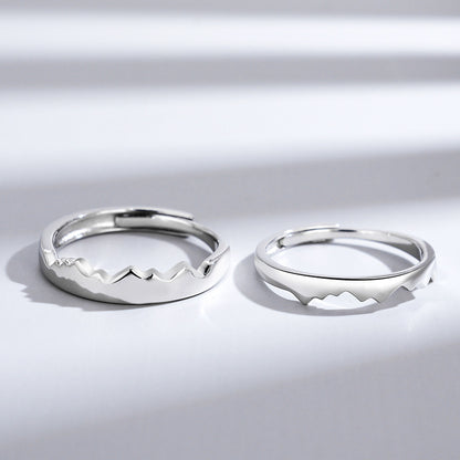 Sterling silver sun and moon couple ring