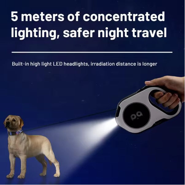 LED light automatic retractable leash