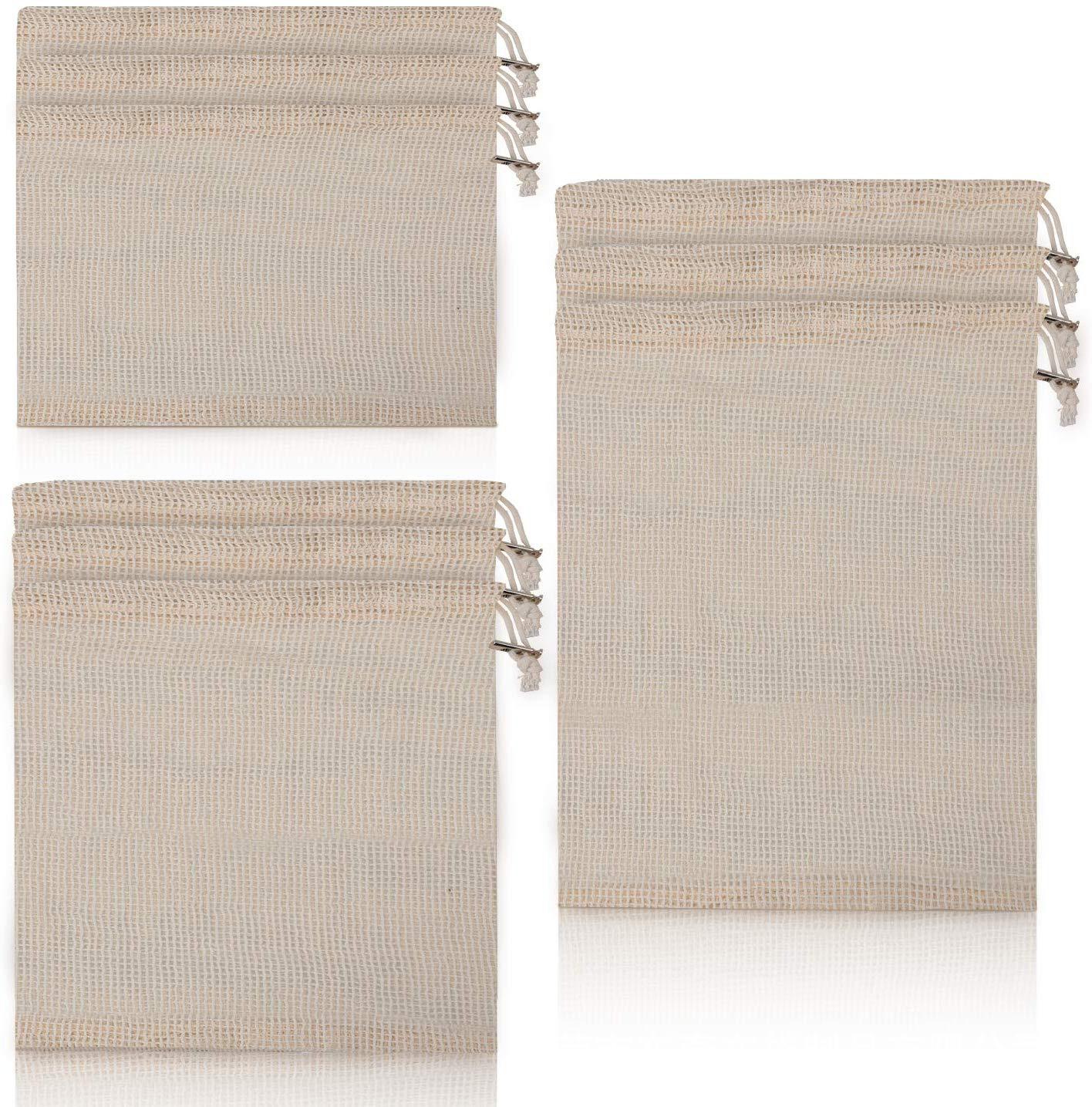 Premium Eco-Friendly Reusable Cotton Mesh Produce Bags (9-Pack)