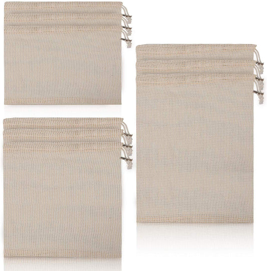 Premium Eco-Friendly Reusable Cotton Mesh Produce Bags (9-Pack)