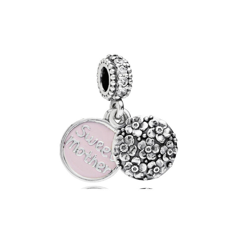 White copper love pink primrose pendant
