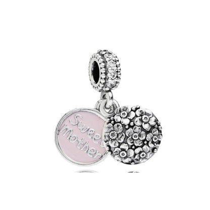 White copper love pink primrose pendant