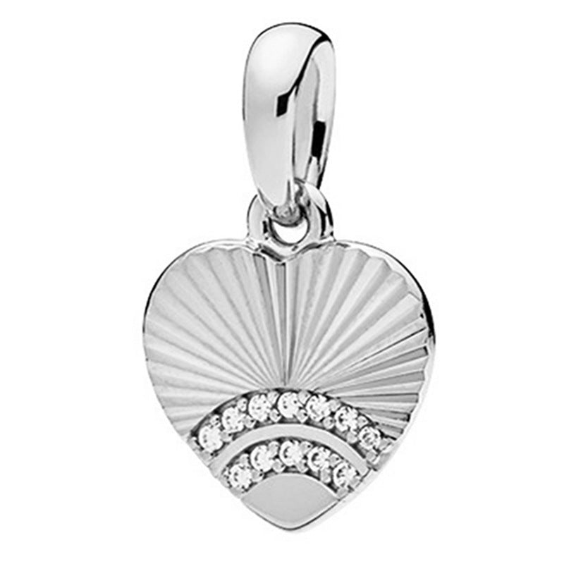 Silver diamond heart pendant