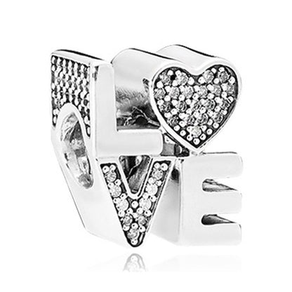 Silver diamond heart pendant