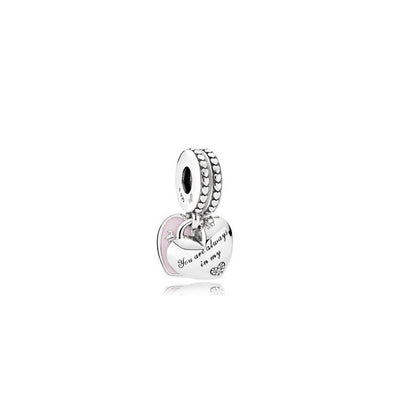 White copper love pink primrose pendant