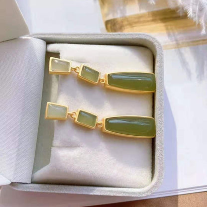Sterling silver jade earrings