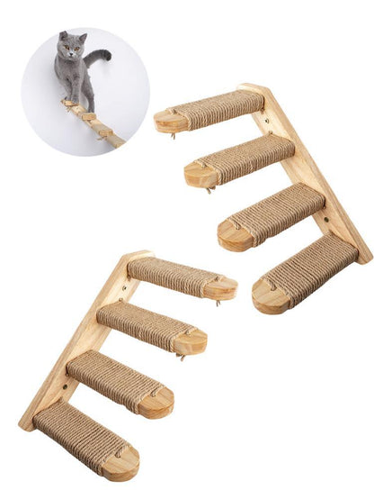 Wall-mounted cat climbing frame