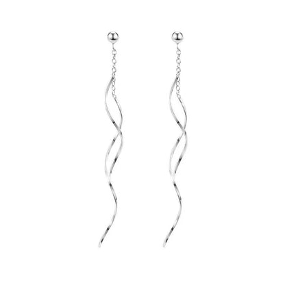 Sterling silver wavy earrings