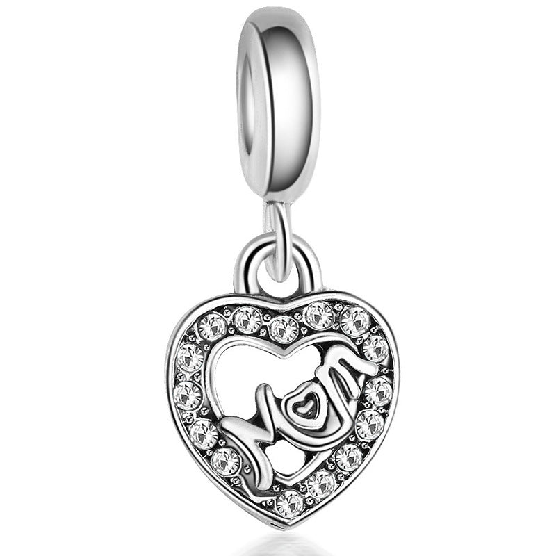 Silver diamond heart pendant