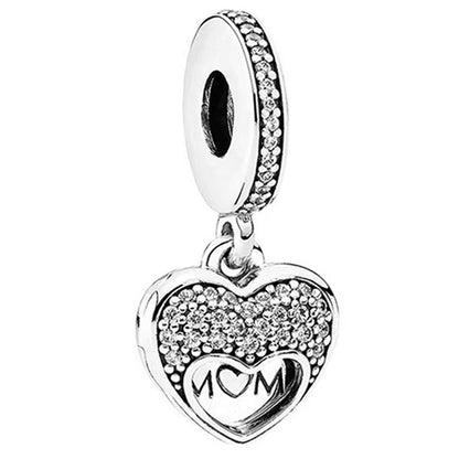 Silver diamond heart pendant