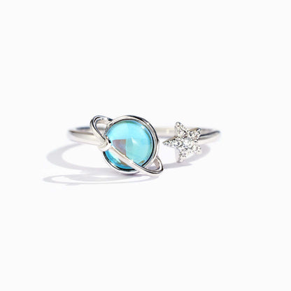 Fingertip star moon earth ring