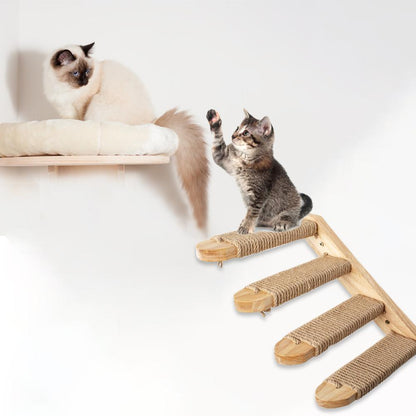 Wall-mounted cat climbing frame