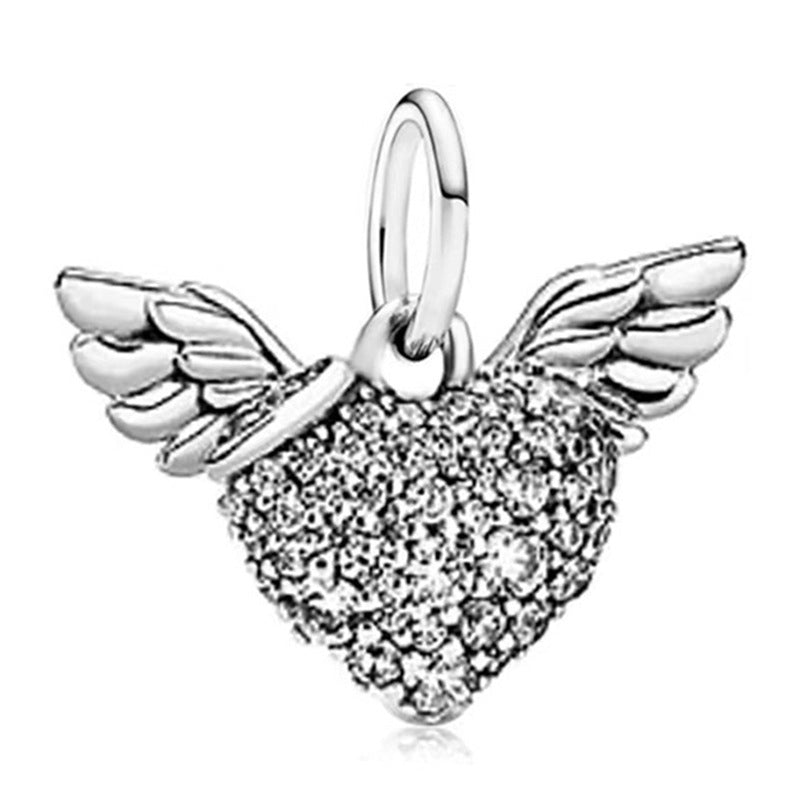 Silver diamond heart pendant