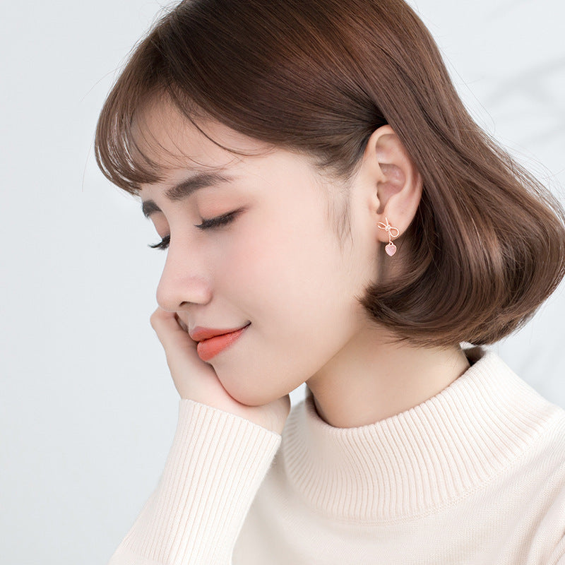 Bow pink earrings