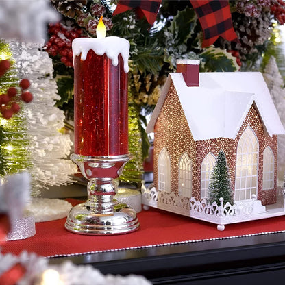 Christmas scene decoration candle