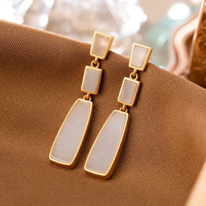 Sterling silver jade earrings